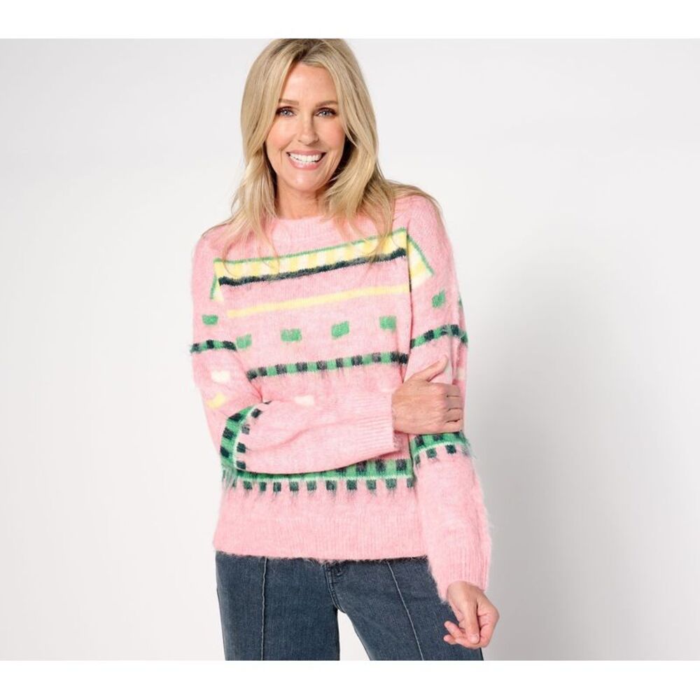 SUNNYLiFE Women's Top Sweater Sz L by Stacy London Multi-colored